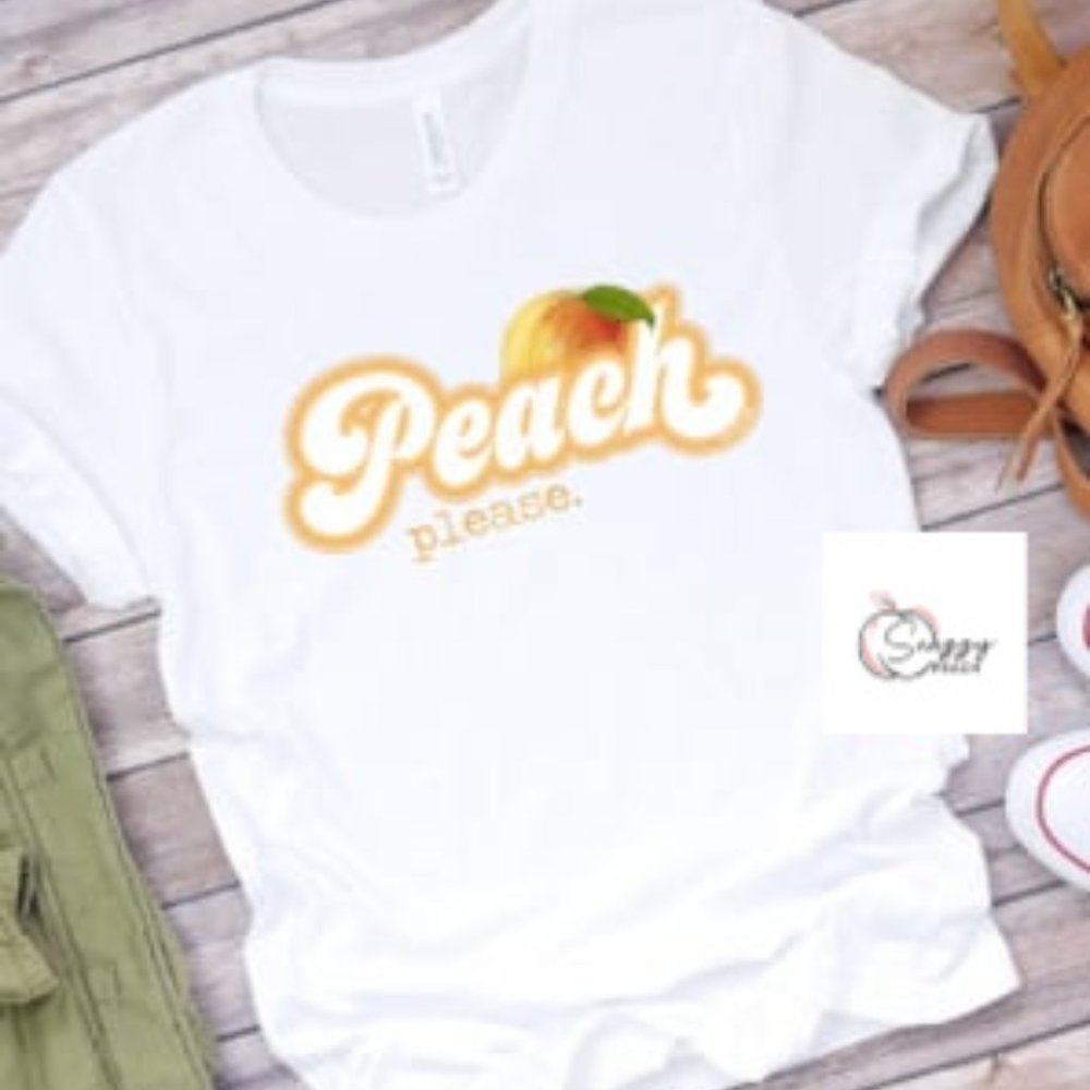 Graphic Crew Neck T-Shirt "Peach Please"